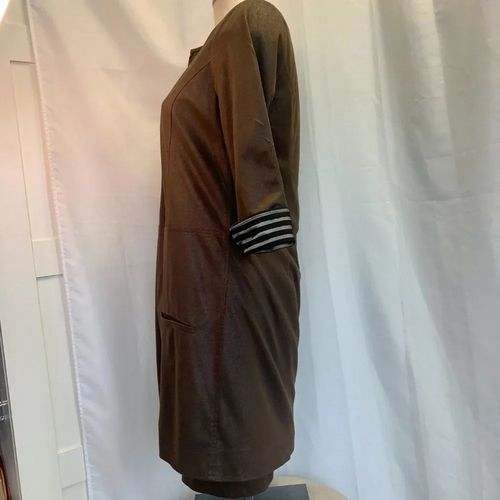 Rodika Zanian brown skirt jacket set sz 40